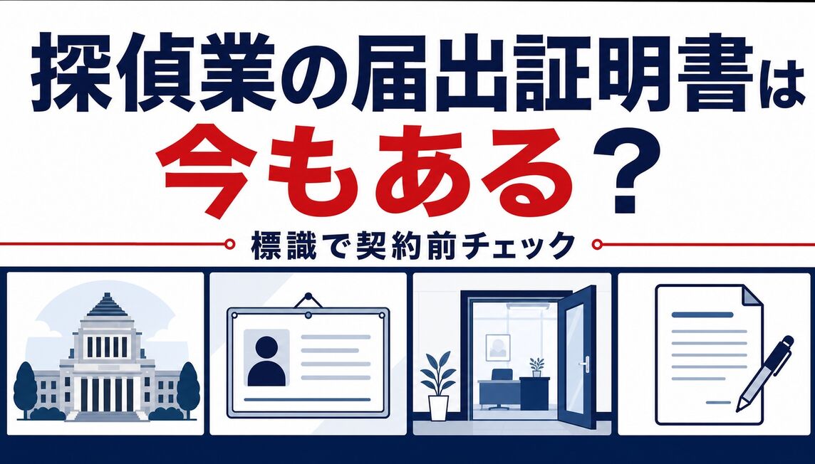 探偵業の届出証明書は今もある？標識で確認する契約前チェック