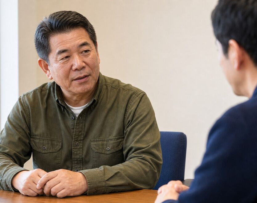 相談員が調査内容と費用について説明している様子