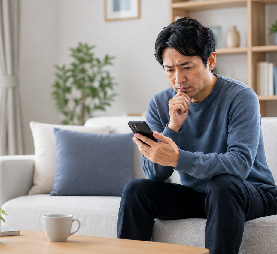 浮気の悩みを抱えて探偵相談を検討する女性
