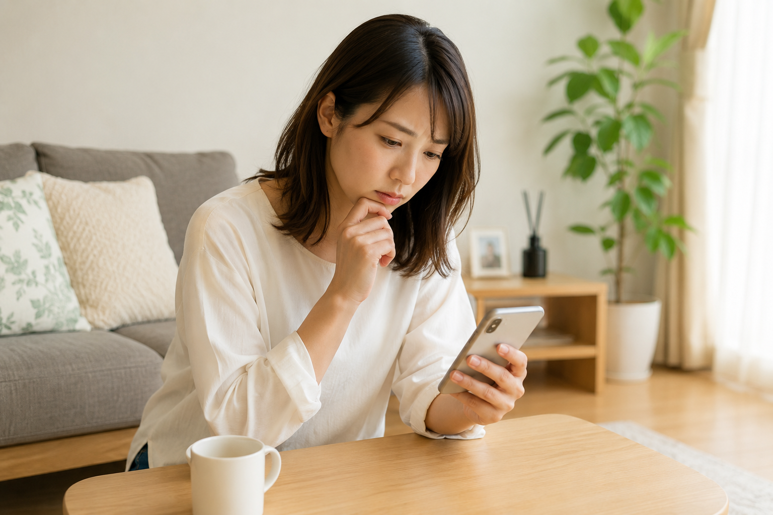 女性相談員が相談者の話を聞きながらメモを取る様子