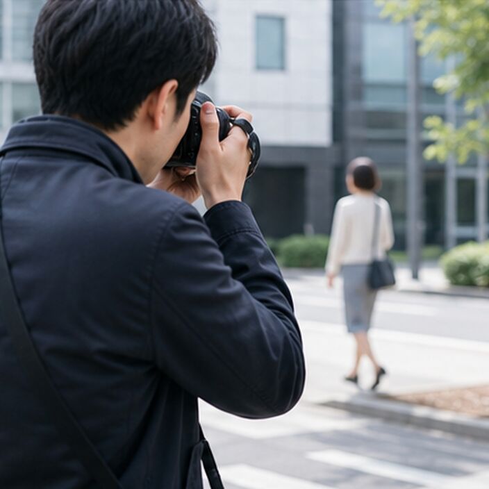 調査を行う調査員