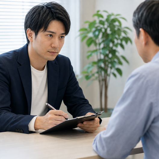相談内容を丁寧に聞き取る相談員